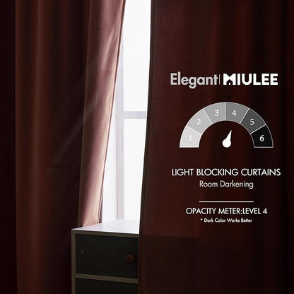 MIULEE Velvet Curtains 84 inches 2 Panels - Luxury Blackout Curtains for Bedroom Living Room Thermal Insulated Super Soft Window Drapes Rod Pocket & Back Tab, Dusty Rose Pink, W52 x L84 inches
