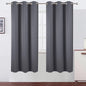 LEMOMO Grey Blackout Curtains 42 x 72 Inch Length/Set of 2 Curtain Panels/Thermal Insulated Room Darkening Blackout Curtains for Bedroom