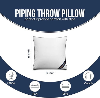 Utopia Bedding Throw Pillow Inserts (Pack of 6, White), 16 x 16 Inches Decorative Indoor Pillows for Sofa, Bed, Couch, Cushion Sham Stuffer