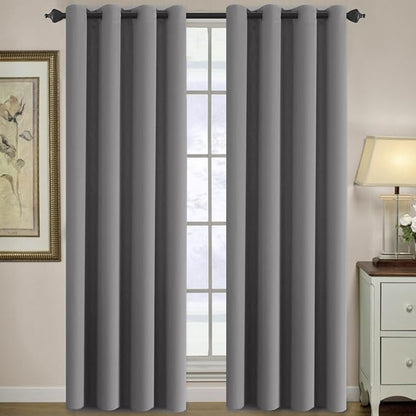 H.VERSAILTEX Thermal Insulated Innovated High Density Microfiber Home Fashion Grommet Blackout Curtains and Tie Backs