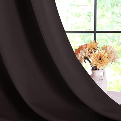NICETOWN Blackout Draperies Curtains, Energy Smart Thermal Insulated Solid Grommet Blackout Curtains/Drapes Window Panels (2 Panels, 70-inch x 84-inch, Toffee Brown)