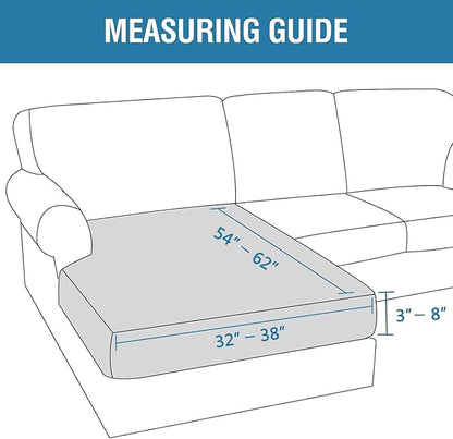 H.VERSAILTEX Velvet Stretch Individual Chaise Cover Sectional Couch Covers for L Shaped Sofa Both Left/Right Furniture Protector Seat Cushion Sofa Cover (1 Piece Chaise Cover, Cream)
