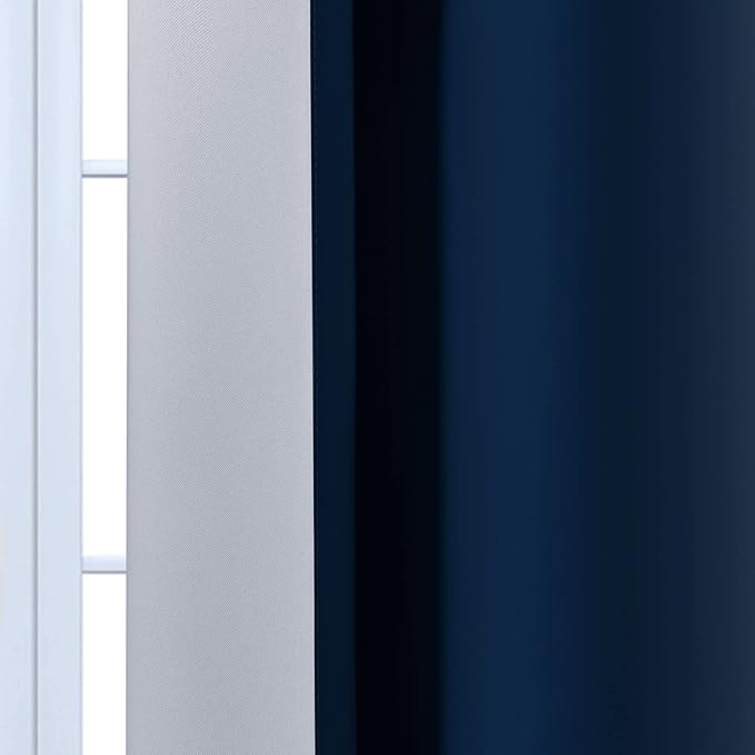 Yakamok Blue and Greyish White Ombre Curtains, Room Darkening Gradient Color Curtains for Bedroom, Light Blocking Thermal Insulated Window Drapes for Living Room(2 Panels, 52x54 Inch)