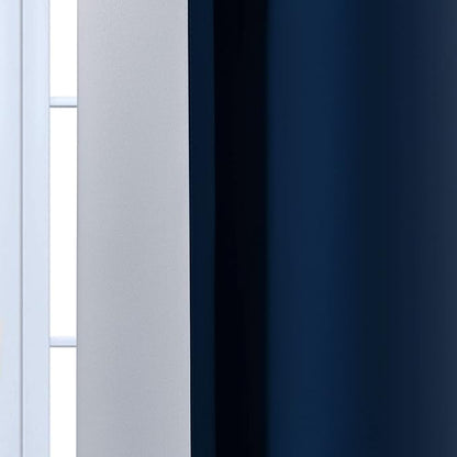 Yakamok Blue and Greyish White Ombre Curtains, Room Darkening Gradient Color Curtains for Bedroom, Light Blocking Thermal Insulated Window Drapes for Living Room(2 Panels, 52x54 Inch)