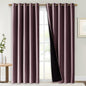 NICETOWN 100% Blackout Window Curtain Panels, Cold and Full Light Blocking Drapes with Black Liner for Nursery, 84 inches Drop Thermal Insulated Draperies (Dry Rose, 2 PCs, 70 inches Wide Each Panel)