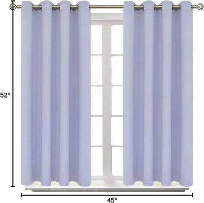BGment Room Darkening Curtains 45 Inches Long - Grommet Thermal Insulated Drapes Window Treatment Curtains for Bedroom, 2 Panels, 52 x 45 Inch, Lavander