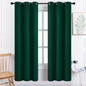Yakamok Dark Green Blackout Curtains for Bedroom, Room Darkening Thermal Insulated Grommet Window Curtains, Light Blocking Blackout Drapes for Living Room, 38Wx72L inch,2 Panels