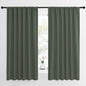NICETOWN Bedroom Curtains Blackout Draperies - All Season Thermal Insulated Solid Rod Pocket Top Blackout Curtains/Drapes for Kid's Room (Dark Mallard, 1 Pair, 62 x 63 Inch)