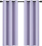 Yakamok Blackout Curtains Room Darkening Thermal Insulated Window Panels,Solid Grommet Top Drapes for Bedroom/Living Room(42Wx72L, Lilac, 2 Panels)