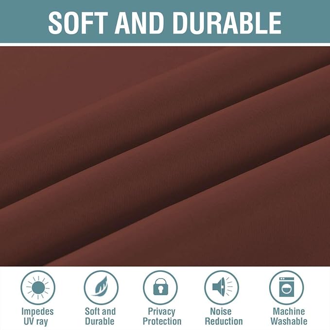 H.VERSAILTEX Blackout Patio Curtains 100 x 84 Inches for Sliding Door Extral Wide Blackout Curtain Panels Thermal Insulated Room Divider - Grommet Top, 7' Tall by 8.5' Wide - Rust