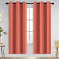Yakamok Thermal Curtains Blackout Curtain Panels, Room Darkening Solid Grommet Top Window Drapes for Dedroom, 42x72 inch, Coral Orange, 2 Panels