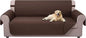 U-NICE HOME Large Sofa Cover Reversible Couch Cover for Dogs with Elastic Straps Water Resistant Furniture Protector for Pets Couch Cover for 4 Cushion Couch (Oversized Sofa, Chocolate/Chocolate)