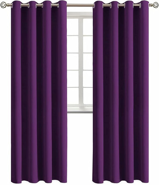 BGment Blackout Curtains - Grommet Thermal Insulated Room Darkening Bedroom and Living Room Curtain, Set of 2 Panels (52 x 95 Inch, Royal Purple)