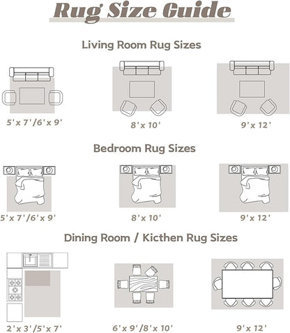 Area Rug 8x10 Washable Rug, Vintage Boho Medallion Rugs Non-Slip Soft Low Pile Large Distressed Rug Indoor Retro Carpet for Living Room Bedroom Dining Room Home Office (Taupe, 8'x10')