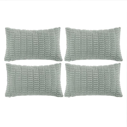 Fancy Homi 4 Packs Decorative Throw Pillow Covers for Living Room Couch Bed, Modern Farmhouse Boho Home Decor, Accent Cushion Case (12 x 24-Inch, Grey Blue)