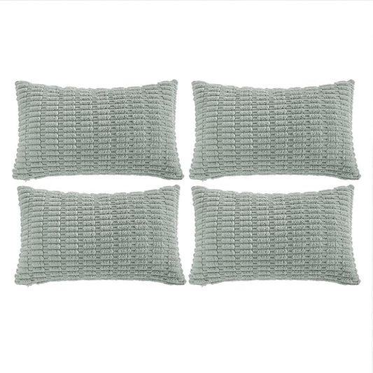 Fancy Homi 4 Packs Decorative Throw Pillow Covers for Living Room Couch Bed, Modern Farmhouse Boho Home Decor, Accent Cushion Case (12 x 24-Inch, Grey Blue)