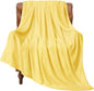 BEDELITE Fleece Blanket Light Yellow Throw Blankets for Couch & Bed, Luxury Plush Cozy Fuzzy Blanket 50x60 inches, Super Soft Warm Lightweight Throw Blanket for Travel Camping