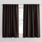 PONY DANCE Blackout Curtains Draperies - Window Treatments Thermal Insulated Back Tab/Rod Pocket Drapes for Small Window, W 52 by L 45 inch Per Panel, Brown, Set of 2 Pieces