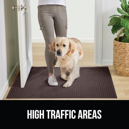 GORILLA GRIP® Ultra Absorbent Front Door Mat Outside Entrance, Traps Dirt and Moisture, HydroABSORB Indoor Outdoor Doormat Holds Up to 1.7 Cups Water, Stain and Fade Resistant Welcome Mat 29x17 Coffee