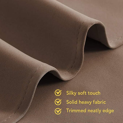 NICETOWN Blackout Window Curtains and Drapes for Kitchen, Window Treatment Thermal Insulated Solid Grommet Blackout Drapery Panels (Set of 2 Panels, 42 by 45 Inch, Cappuccino)