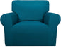PureFit Super Stretch Chair Sofa Slipcover – Spandex Non Slip Soft Couch Sofa Cover, Washable Furniture Protector with Non Skid Foam and Elastic Bottom for Kids, Pets （Chair, Peacock Blue）