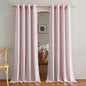 NICETOWN Blush Pink Linen Curtains for Kitchen, Thick Flax Small Window Treatments Semi Sheer Privacy Assured with Light Through for Cafe/Bathroom, W55 x L92, 2 Panels