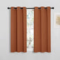 NICETOWN Kitchen Curtains Small Window Curtains & Drapes, Thermal Insulated Solid Grommet Panels for Cupboard, Loft, Cafe, Dining Room (Burnt Orange, 34" W x 48" L, 2PCs)