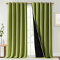 NICETOWN Full Shading Curtains for Windows, Fresh Green, Pack of 2, 70 inches W x 95 inches L, Super Heavy-Duty Black Lined Blackout Curtains for Bedroom, Privacy Assured Window Treatment