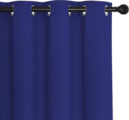 NICETOWN Navy Blue Room Darkening Curtains 108 inch Length - Grommet Thermal Blackout Window Treatments Sound Proof Room Divider Drapes for Bedroom/Living Room (2 Panels, W80 x L108)