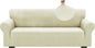 ZNSAYOTX 1 Piece Jacquard Couch Covers for 3 Cushion Couch Living Room High Stretch Sofa Cover Pets Dogs Friendly Anti Slip Thickened Slipcovers Furniture Protector (Large,New Pattern Light Beige)