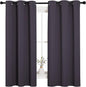 NICETOWN Small Window Blackout Curtains, Home Decoration Thermal Insulated Solid Ring Top Blackout Curtains/Drapes for Bedroom(Greyish Purple, Set of 2, 42 x 63 Inch)