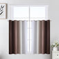 Estelar Textiler Brown and Greyish White Ombre Short Blackout Cafe Curtains 36 Inch Length, Thermal Insulated Grommet Small Half Window Drapes for Kitchen/Basement/RV Camper, 52Wx36L, 2 Panels