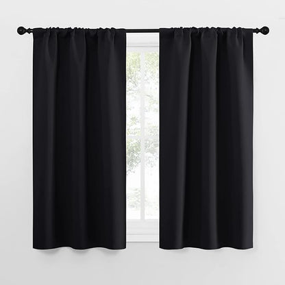 NICETOWN Black Out Curtain Panels for Kitchen - Energy Smart Decoration Thermal Insulating Blackout Drapes/Draperies for Small Window (2 Panels, 34 in x 54 in (W x L))
