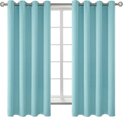 BGment Blackout Curtains - Grommet Thermal Insulated Room Darkening Bedroom and Living Room Curtains, Set of 2 Panels (52 x 63 Inch, Baby Blue)