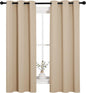 NICETOWN Room Darkening Curtain Panels for Living Room, Thermal Insulated Grommet Room Darkening Draperies/Drapes for Window (Biscotti Beige, 2 Panels, W34 x L63 -Inch)