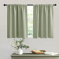 RYB HOME Short Sage Green Blackout Curtains for Small Bedroom Window, Insulating UV Blocking Drapes for Kitchen Cafe Basement Garage, Privacy Tiers for Bathroom Window, Width 42 by Length 36, Set of 2