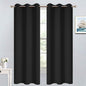Yakamok Room Darkening Grommet Window Drapes Thermal Insulated Light Blocking Blackout Curtains for Bedroom(Black,38Wx63L,2 Panels)
