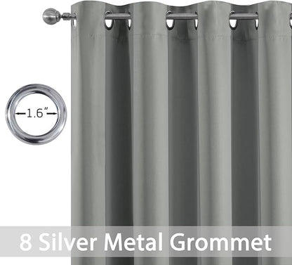 Yakamok Dove Grey Room Darking for Livingroom Dining Room Darkening Thermal Insulated Bay Window Hotel Modern Elegant Black Out Sunblock Curtins/Bedroom, 52 x 45 Inches, 2 Panel Sets