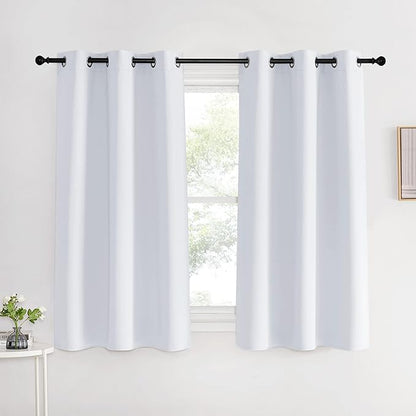 NICETOWN Room Darkening Draperies Curtains Panels, Greyish White, 2 Panels, 42 by 60, Window Treatment Thermal Insulated Grommet Room Darkening Curtains/Drapes for Bedroom