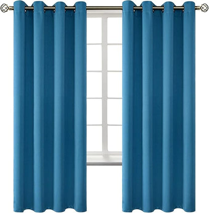 BGment Blackout Curtains - Grommet Thermal Insulated Room Darkening Bedroom and Living Room Curtains, Set of 2 Panels (52 x 72 Inch, Steel Blue)