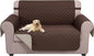 U-NICE HOME Loveseat Sofa Cover Reversible Couch Covers for Dogs Friendly with Elastic Straps Water Resistant Furniture Protector for Couch Cover for 2 Cushion (Loveseat, Coffee/Beige)