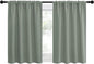 NICETOWN 2 Panels Blackout Curtains, Rod Pocket Thermal Insulated Drapes for Kitchen, Heavy Duty Small Window Treatment for Dorm Room, Studio Apartment, Basement (Greyish Green, W42 x L30)