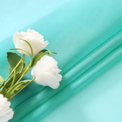 SpaceDresser Sheer Voile Window Treatment Rod Pocket Curtain Panels for Kitchen Bedroom Living Room Drapes Sunlight Filtering Privacy Semi Home Decor Assorted Colors Sizes (Turquoise, 52 W x 84 L)