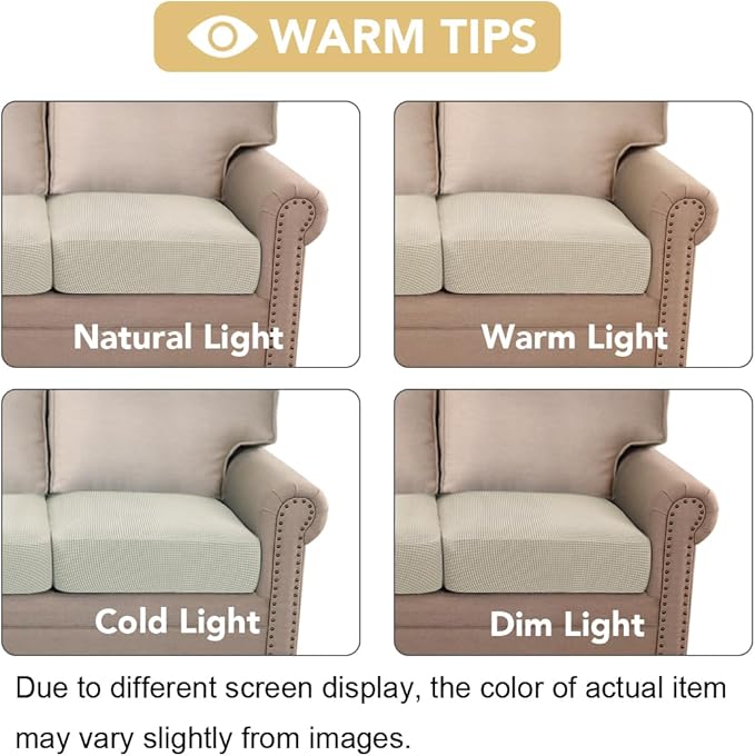 H.VERSAILTEX Super Stretch Individual Seat, Sofa Covers Couch , cushion covers Slipcover Sets Thick Jacquard Textured Twill Fabric (2 Piece Large Sofa cushion covers, Island Fossi)