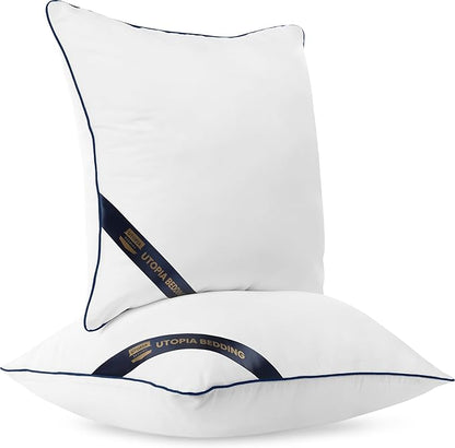 Utopia Bedding Throw Pillow Inserts (Pack of 2, White), 24 x 24 Inches Decorative Indoor Pillows for Sofa, Bed, Couch, Cushion Sham Stuffer