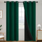 SimpleHome 100% Blackout Curtains for Bedroom,Thermal Insulated Dark Green Grommet Window Drapes Room Darkening Curtains for Living Room with Black Back,38 x 84 Inch,2 Panels