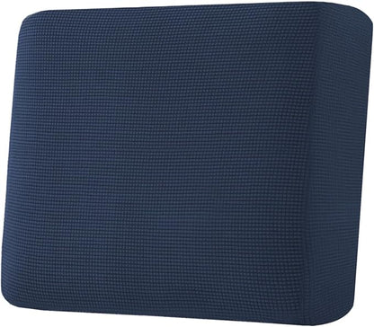 H.VERSAILTEX Super Stretch Individual Seat Cushion Covers Sofa Covers Couch Cushion Covers Slipcover Sets Thick Jacquard Textured Twill Fabric (1 Piece Chair Cushion Cover, Navy)