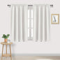 DWCN Blackout Curtains Thermal Insulated, Energy Saving & Noise Reducing Bedroom and Living Room Curtains, Ivory, W 52x L 45 Inch, Set of 2 Rod Pocket Curtain Panels