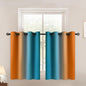 Yakamok Ombre Orange and Blue Curtains for Bedroom, Gradient Room Darkening Curtains, Grommet Thermal Insulated Light Blocking Window Drapes/Curtain for Living Room,52 x 36 Inch,2 Panels