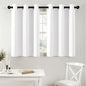 MIULEE Short Curtains for Windows - Pure White Half Window Curtains Thermal Insulated Privacy Drapes for Kitchen Bedroom Bathroom Grommet Top Small Basement Tiers W40 x L36 Inch 2 Panels